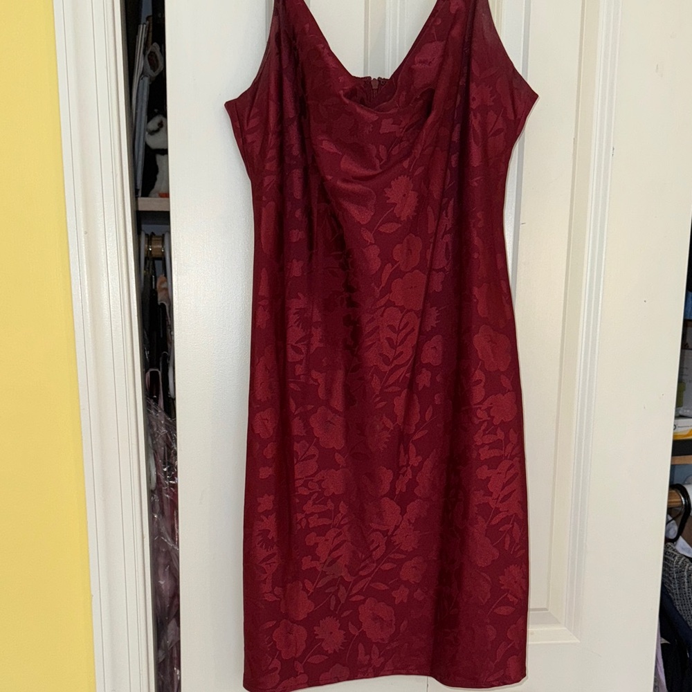 Urban Outfitters silk Burgundy Floral Slip Dress
